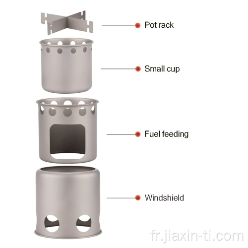 Mini BBQ Polded Titanium Camping Stove